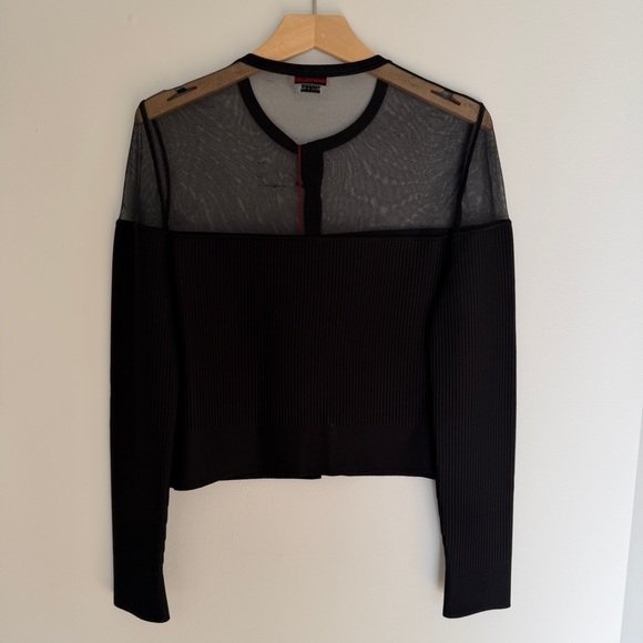 NWT Alexander McQueen Black Sheer Cardigan - Picture 6 of 10